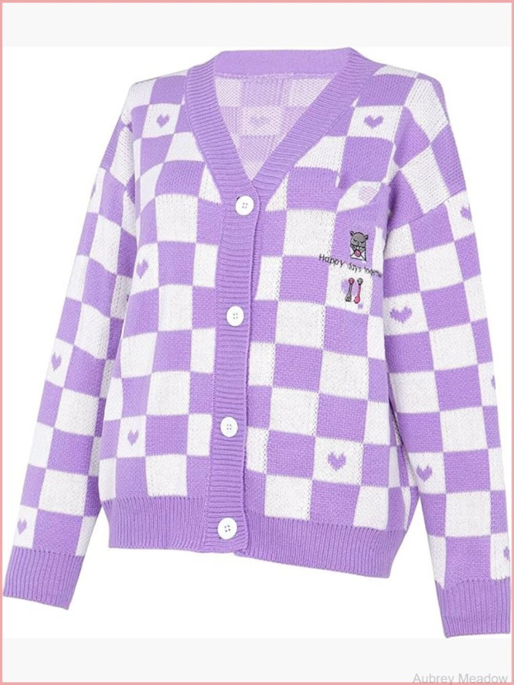 Anime Kawaii Knit Cardigan, Long Sleeve Button Down Uniform Style Sweater, Soft